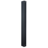 Traditional anthracite grey 4 column radiator, 1800 x 200mm, featuring a sleek vertical design with smooth, textured surfaces