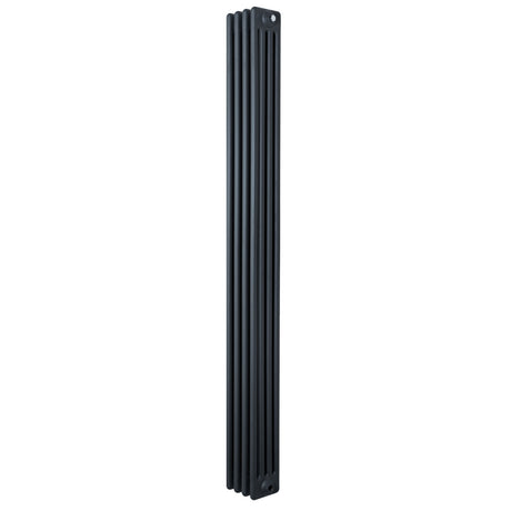 Traditional anthracite grey 4 column radiator, 1800 x 200mm, featuring a sleek vertical design with smooth, textured surfaces