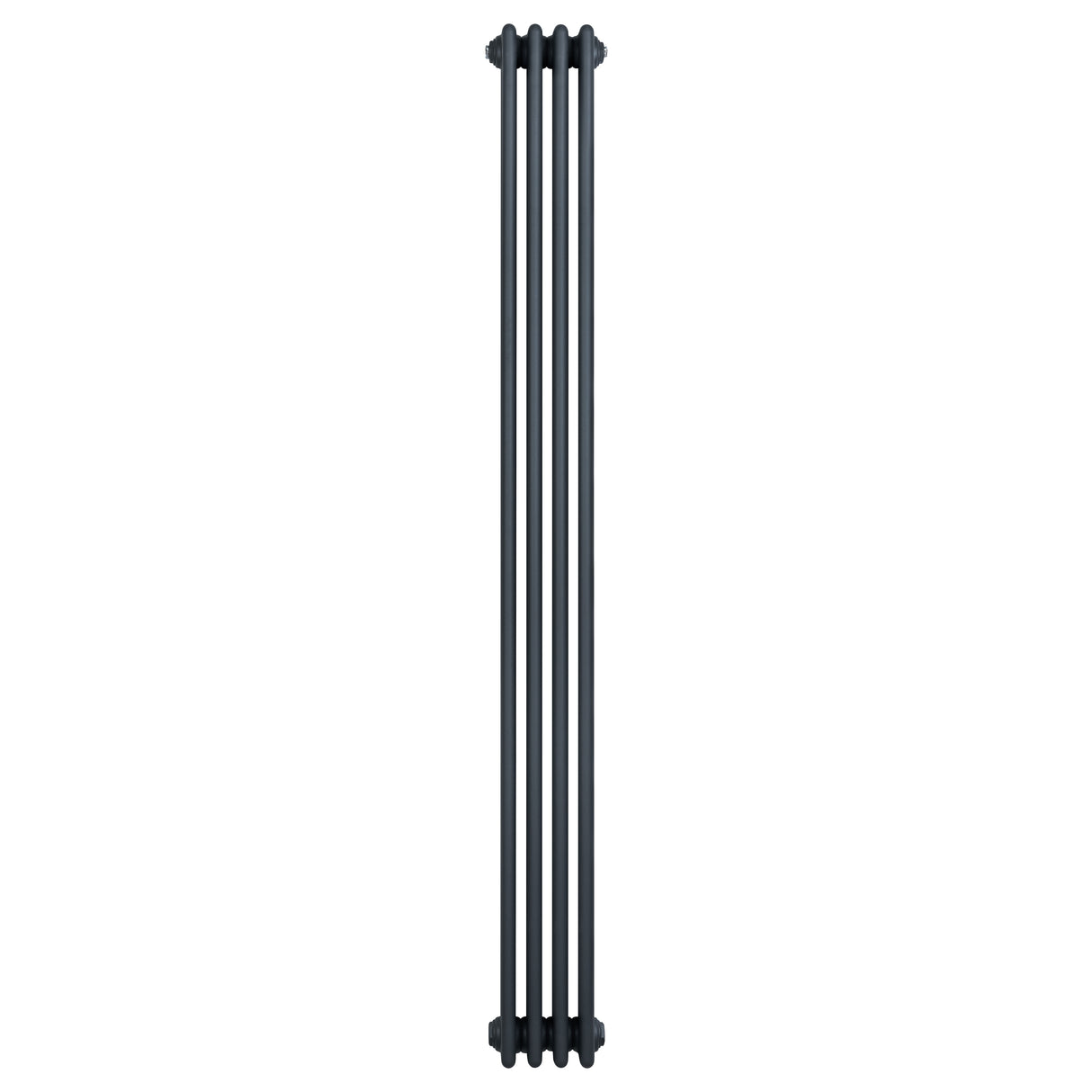 Anthracite grey traditional 4 column radiator, 1800 x 200mm, featuring a sleek vertical design with smooth, textured surfaces