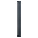 Anthracite grey traditional 4 column radiator, 1800 x 200mm, featuring a sleek vertical design with smooth, textured surfaces