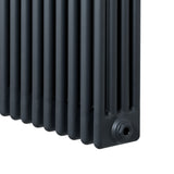 Traditional anthracite grey 4 column radiator with a sleek, textured finish, measuring 1800 x 200mm, ideal for classic interiors