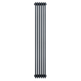 Tall anthracite grey traditional 4 column radiator with a sleek, vertical design, featuring smooth, rounded edges and a modern finish