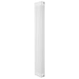 Traditional white 4 column radiator, 1800 x 290mm, featuring a sleek vertical design with smooth, textured surfaces and rounded edges