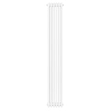 Traditional 4 column radiator in sleek white finish, measuring 1800 x 290mm, featuring smooth, rounded edges and a vertical design