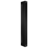 Sleek black traditional 4 column radiator, 1800 x 290mm, featuring vertical lines and a modern design for efficient heating