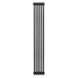 Traditional black 4 column radiator, 1800 x 290mm, featuring a sleek vertical design and smooth, matte finish for modern interiors