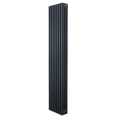 Traditional anthracite grey 4 column radiator, 1800 x 380mm, featuring a sleek vertical design and smooth, textured surface