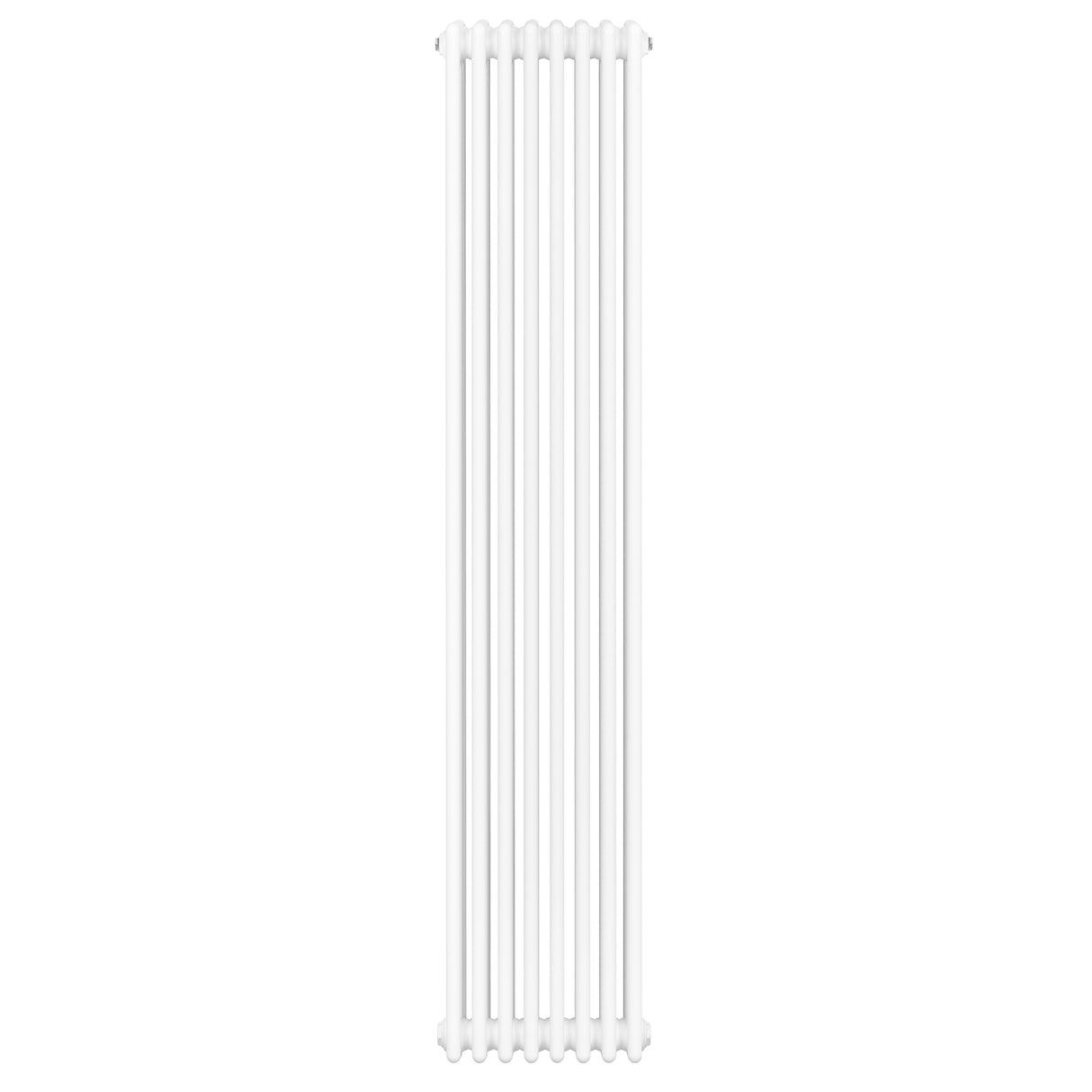 Traditional white 4 column radiator, 1800 x 380mm, featuring a sleek, vertical design with smooth, glossy finish and rounded edges