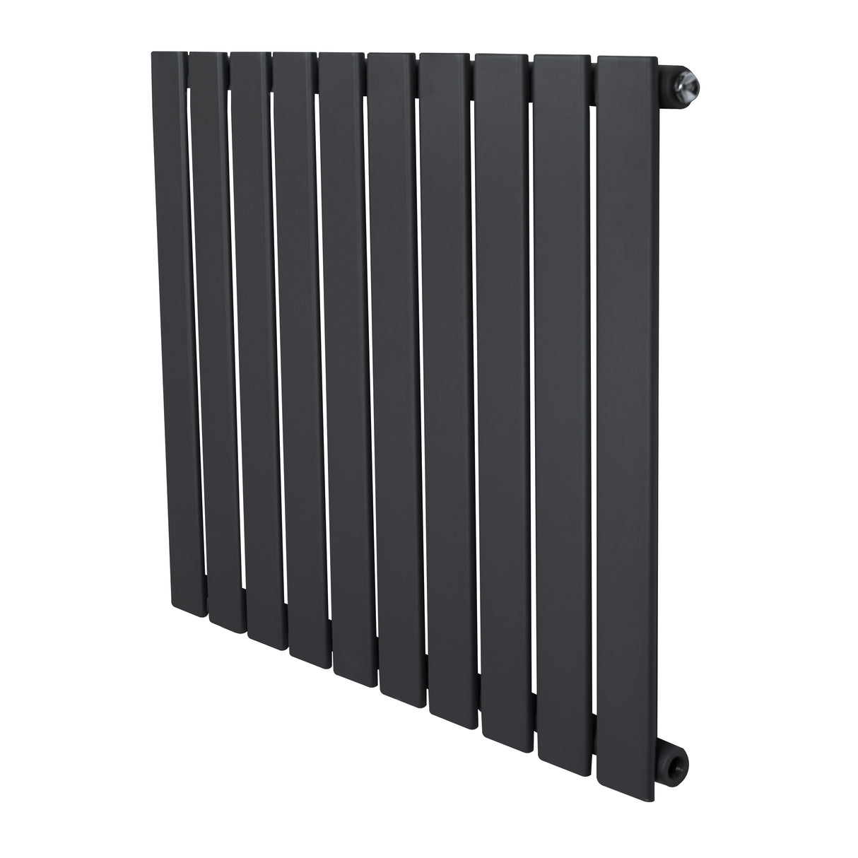 Flat single column radiator in anthracite grey, featuring sleek vertical panels and a modern design, ideal for contemporary spaces