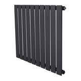Flat single column radiator in anthracite grey, featuring sleek vertical panels and a modern design, ideal for contemporary spaces