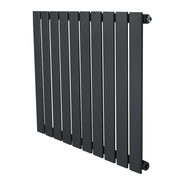 Flat single column radiator in anthracite grey, featuring sleek vertical panels and a modern design, ideal for contemporary spaces