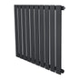 Flat single column radiator in anthracite grey, featuring sleek vertical panels and a modern design, ideal for contemporary spaces