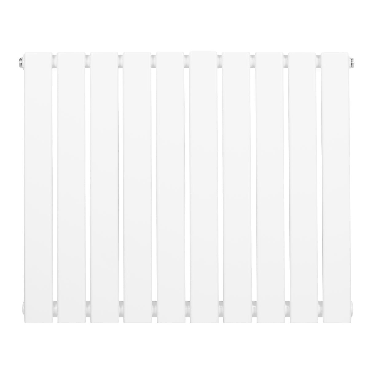 Flat single column radiator in sleek white finish, featuring smooth, vertical panels and a minimalist design, ideal for modern interiors