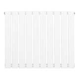 Flat single column radiator in sleek white finish, featuring smooth, vertical panels and a minimalist design, ideal for modern interiors