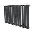 Flat single column radiator in anthracite grey, featuring sleek vertical slats and a modern design, perfect for contemporary spaces