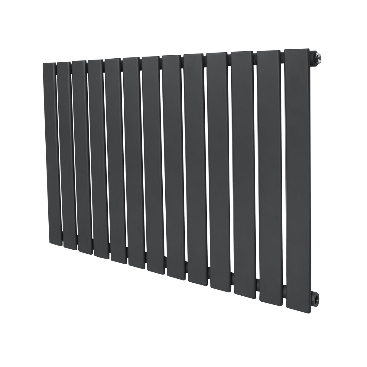 Flat single column radiator in anthracite grey, featuring sleek vertical slats and a modern design, perfect for contemporary spaces