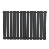 Flat single column radiator in anthracite grey, featuring sleek vertical slats and a smooth matte finish, measuring 600 x 910mm