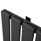 Flat single column radiator in anthracite grey, featuring sleek vertical panels and a smooth matte finish, ideal for modern interiors