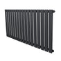 Flat single column radiator in anthracite grey, featuring sleek vertical slats and a modern design, ideal for contemporary spaces