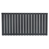 Flat single column radiator in anthracite grey, featuring a sleek, modern design with vertical slats and a smooth matte finish