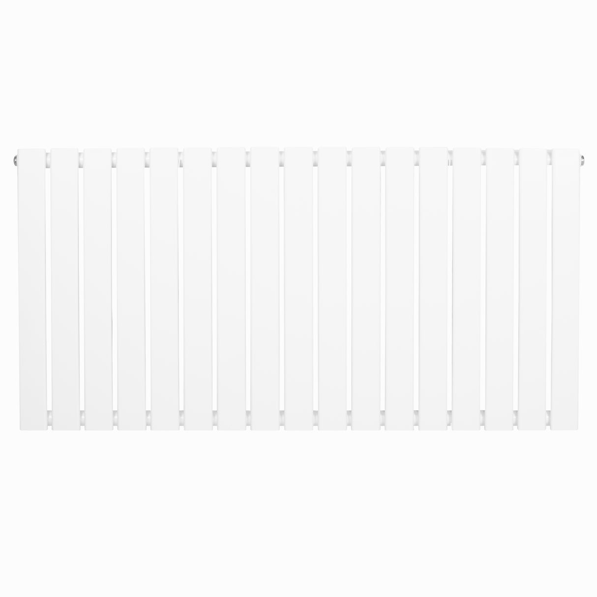 Sleek white flat single column radiator measuring 600 x 1190mm, featuring smooth vertical panels and a minimalist design