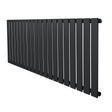 Flat single column radiator in anthracite grey, featuring a sleek, modern design with vertical slats and a smooth matte finish
