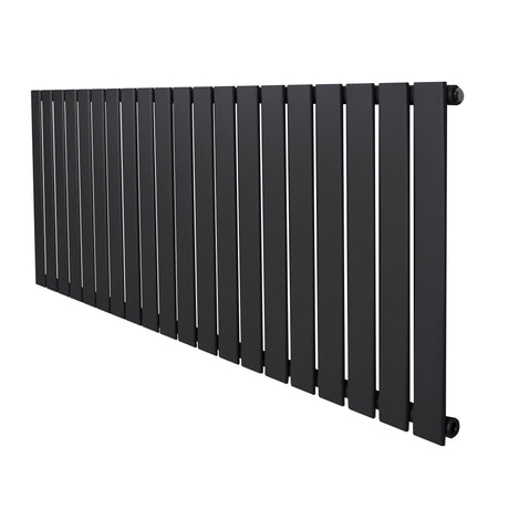 Flat single column radiator in anthracite grey, featuring a sleek, modern design with vertical slats and a smooth matte finish