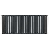 Flat single column radiator in anthracite grey, featuring a sleek, modern design with vertical slats and a smooth finish