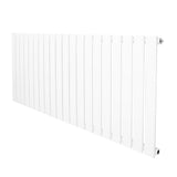 Sleek white flat single column radiator, 600 x 1400mm, featuring a smooth finish and vertical slats for modern heating solutions