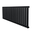 Sleek black flat single column radiator, 600 x 1400mm, featuring a modern design with smooth, matte finish and vertical slats