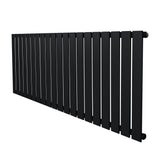 Sleek black flat single column radiator, 600 x 1400mm, featuring a modern design with smooth, matte finish and vertical slats