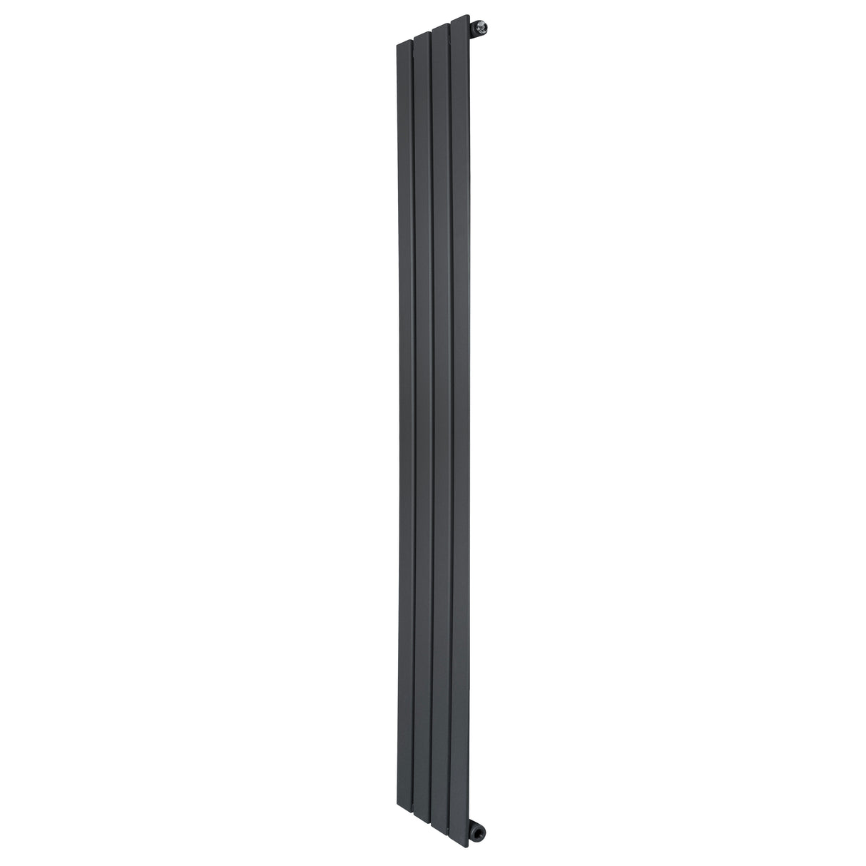 Sleek anthracite grey flat single column radiator, 1600 x 280mm, featuring a modern design with smooth, vertical lines and a matte finish