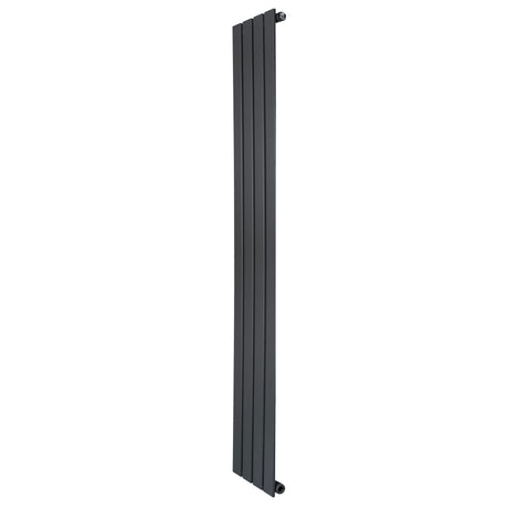 Sleek anthracite grey flat single column radiator, 1600 x 280mm, featuring a modern design with smooth, vertical lines and a matte finish