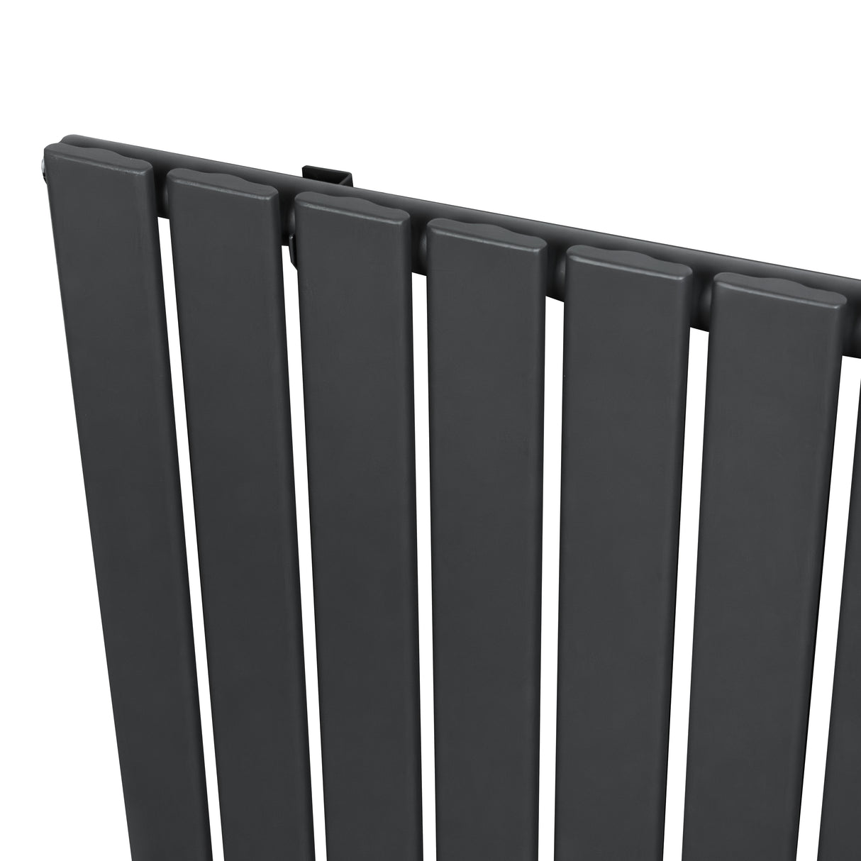 Flat single column radiator in anthracite grey, featuring sleek vertical panels and a smooth matte finish, ideal for modern spaces
