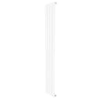 Sleek white flat single column radiator measuring 1600 x 280mm, featuring vertical lines and a smooth, modern finish