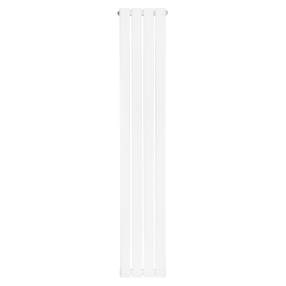 Sleek white flat single column radiator, 1600 x 280mm, featuring smooth vertical panels and a modern minimalist design