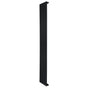 Sleek black flat single column radiator, 1600 x 280mm, featuring a modern design with smooth, vertical lines and a matte finish