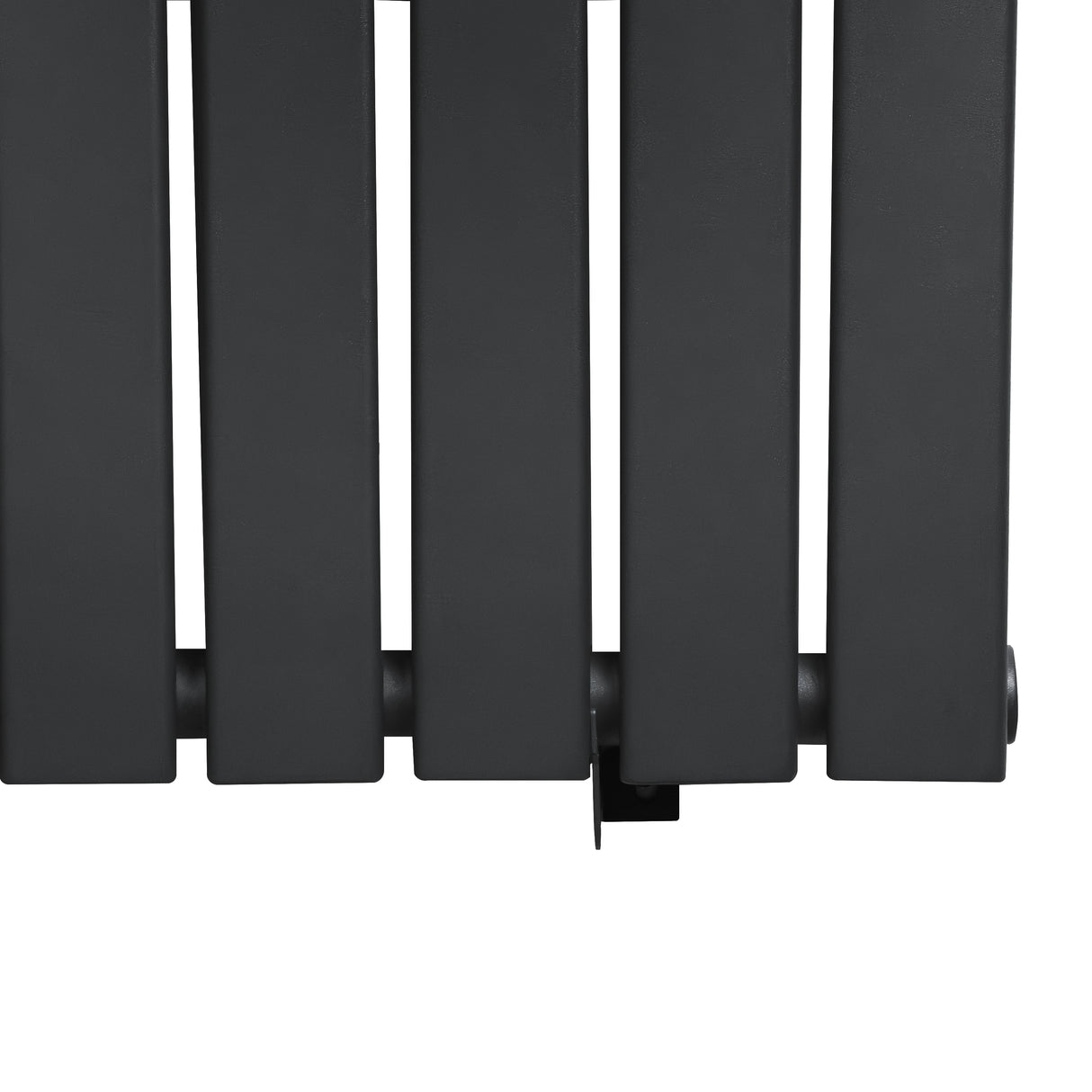 Flat single column radiator in anthracite grey, featuring sleek, horizontal panels and a smooth matte finish, ideal for modern interiors