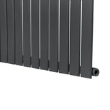 Flat single column radiator in anthracite grey, featuring sleek vertical lines and a modern design, perfect for contemporary spaces