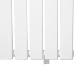 Flat white single column radiator measuring 1600 x 420mm with smooth, glossy finish and sleek, modern design for efficient heating