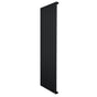 Sleek black flat single column radiator, 1600 x 560mm, featuring vertical slats and a modern design for efficient heating