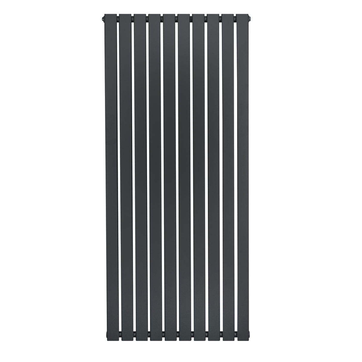 Flat single column radiator in anthracite grey, featuring vertical slats and a sleek, modern design, measuring 1600 x 700mm