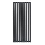 Flat single column radiator in anthracite grey, featuring vertical slats and a sleek, modern design, measuring 1600 x 700mm