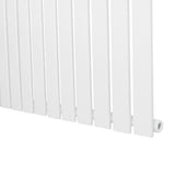 Sleek white flat single column radiator measuring 1600 x 700mm, featuring smooth vertical panels and a minimalist design