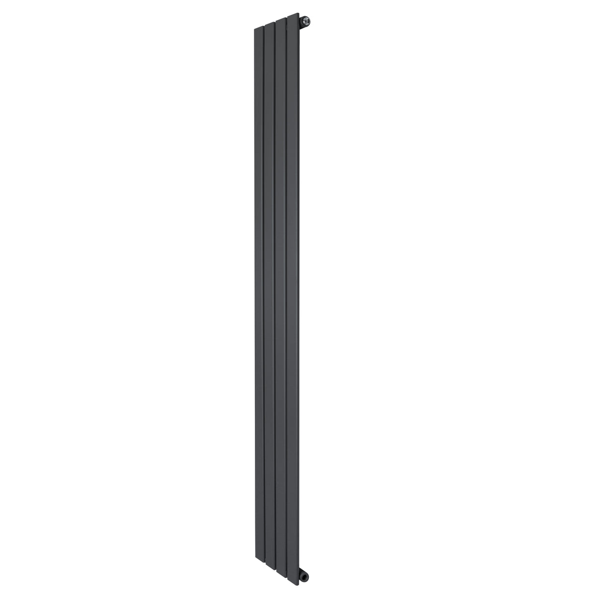 Sleek anthracite grey flat single column radiator, 1800 x 280mm, featuring a modern design with smooth, vertical panels