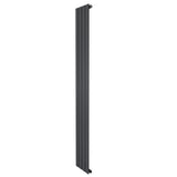 Sleek anthracite grey flat single column radiator, 1800 x 280mm, featuring a modern design with smooth, vertical panels