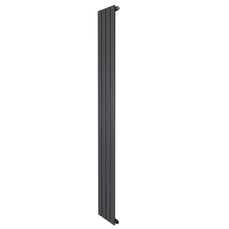 Sleek anthracite grey flat single column radiator, 1800 x 280mm, featuring a modern design with smooth, vertical panels