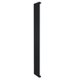 Sleek black flat single column radiator, 1800 x 280mm, featuring a modern design with smooth, vertical lines and a matte finish