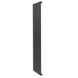 Sleek anthracite grey flat single column radiator, 1800 x 420mm, featuring vertical slats and a modern design for efficient heating