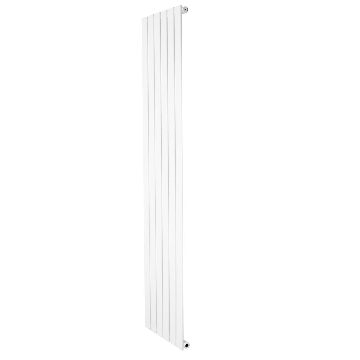 Sleek white flat single column radiator, 1800 x 420mm, featuring vertical lines and a smooth finish, ideal for modern interiors